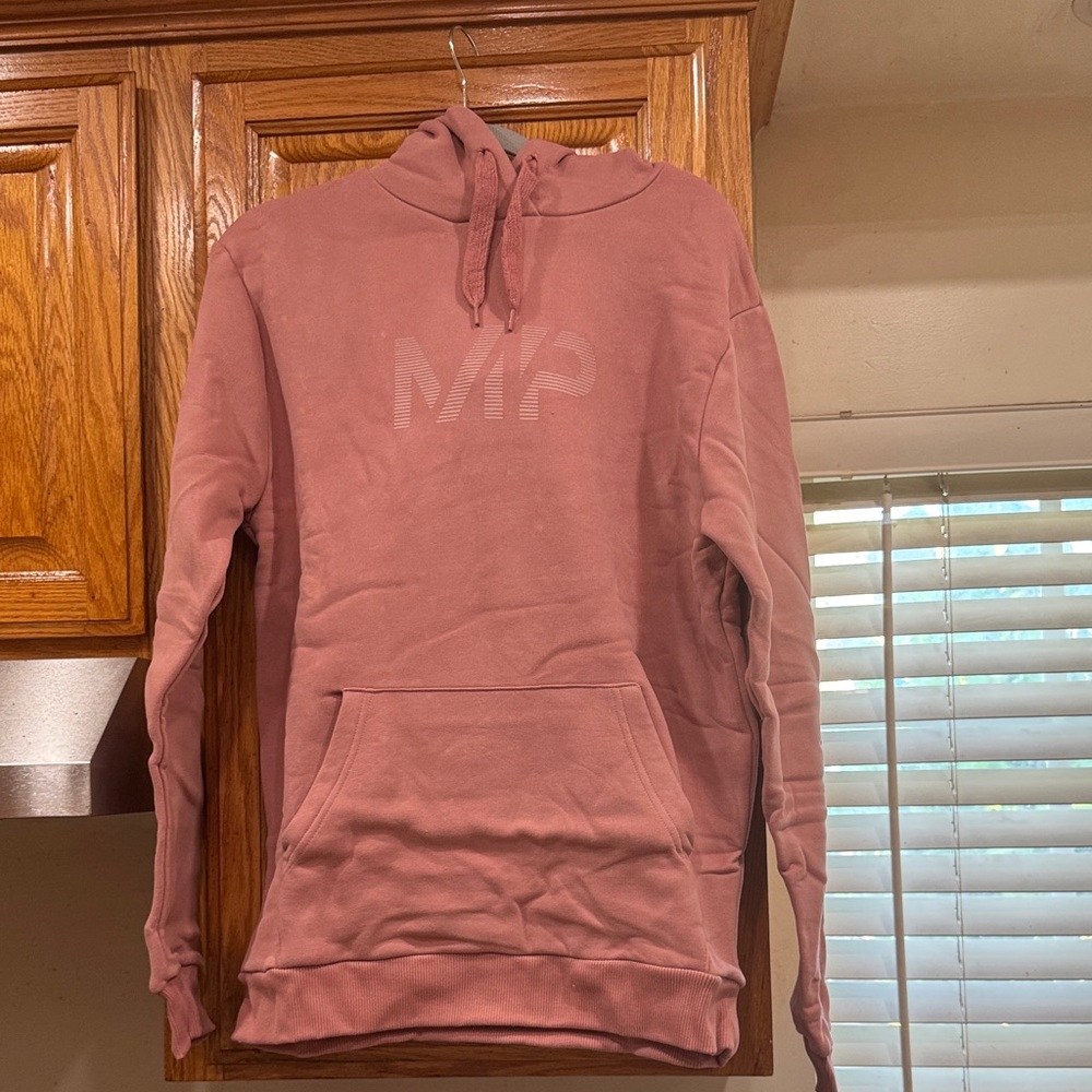 NWT Men's MyProtein Salmon Hoodie Sweater size SMALL (36-38)